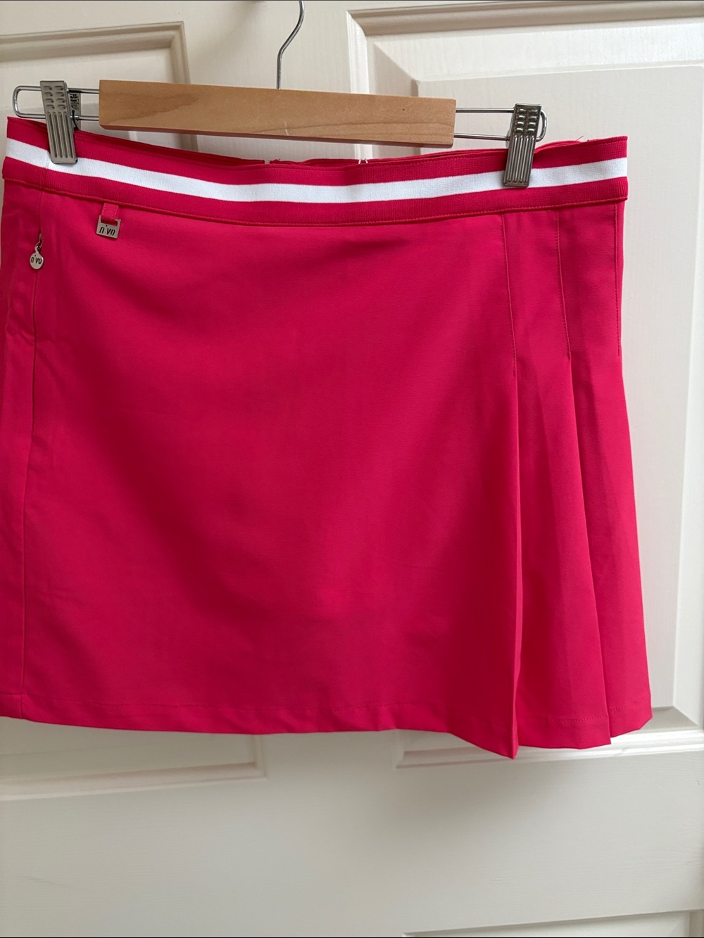 Pink Athletic Skort with White Stripe Waistband